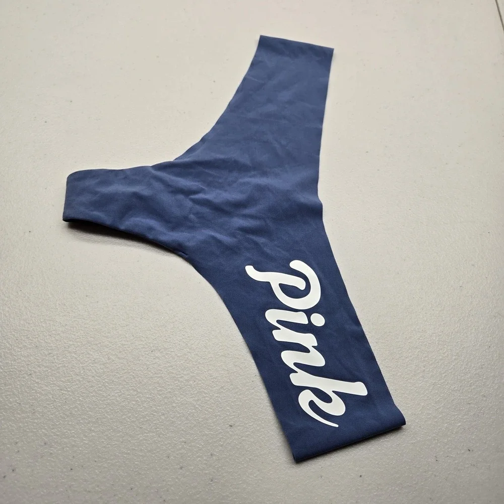 Victoria's Secret PINK Women Panties XL Navy Blue‎ Thong String NWT
